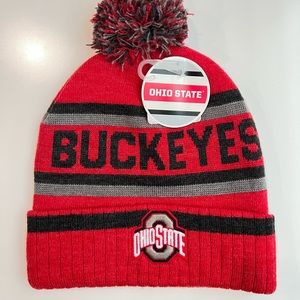 Ohio State OSU Buckeyes Cuffed Knit Winter Beanie Hat Cap Adult Mens Pom NEW